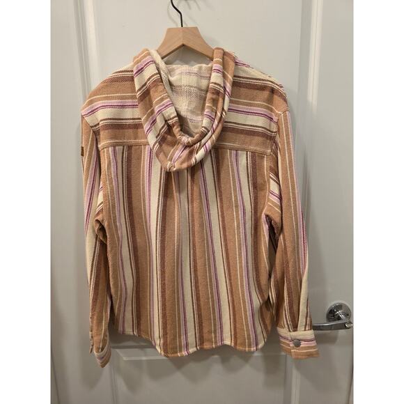 Roxy Sunlight Rider Stripe Hooded Shirt Jacket - Picture 3 of 8